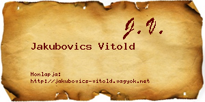 Jakubovics Vitold névjegykártya